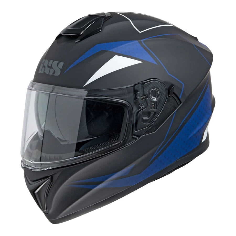 IXS 216 2.0 Motorfietshelm - Mat Zwart-blauw