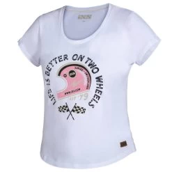 IXS Dames T-shirt Op Twee Wielen - Wit-roze