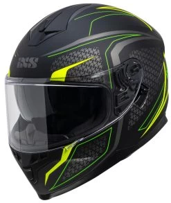 Integraalhelm IXS1100 2.4 - Zwart Mat-geel Fluo